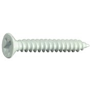 Midwest Fastener Sheet Metal Screw, #6 x 1 in, White Steel Flat Head Phillips Drive, 40 PK 36244